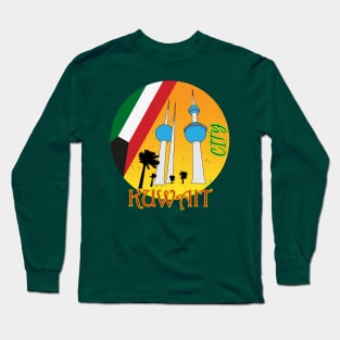 Kuwait City Retro Long Sleeve T-Shirt